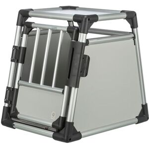 Trixie aluminium dog transport crate in graphite – size L: 36 × 25 × 31 in, sturdy and low-noise dog crate with slanted sides, safety lock and non-slip lying mat – 39340 Trixie aluminium dog transport crate in graphite – size L: 36 × 25 × 31 in, sturdy and low-noise dog crate with slanted sides, safety lock and non-slip lying mat – 39340