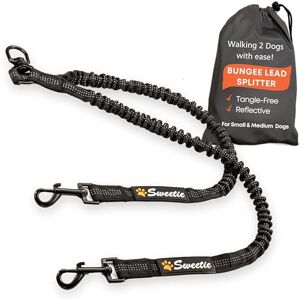Sweetie Dog Lead Splitter – Dual Shock Absorbing Bungee Double Leash Coupler Perfect Leads for Walking 2 Small to Medium Dogs on One Lead No Tangle 360° Swivel Clip Reflective Stitching Sweetie Dog Lead Splitter – Dual Shock Absorbing Bungee Double Leash Coupler Perfect Leads for Walking 2 Small to Medium Dogs on One Lead No Tangle 360° Swivel Clip Reflective Stitching