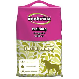 Inodorina Hygienic Dog Mats (60x60 cm, 40 pieces, wildflowers) Super absorbent scented sleepers made of pure virgin cellulose With odor control polymers and non-slip sticker Inodorina Hygienic Dog Mats (60x60 cm, 40 pieces, wildflowers) Super absorbent scented sleepers made of pure virgin cellulose With odor control polymers and non-slip sticker