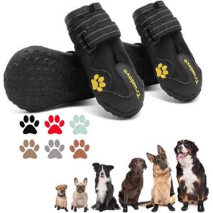 EXPAWLORER Anti-Slip Dog Shoes Waterproof & Stain Resistant Dog Boots with Reflective Straps for Outdoor Activities, Paw Protectors for Injured Paws or Hot Weather or Snowy Days EXPAWLORER Anti-Slip Dog Shoes Waterproof & Stain Resistant Dog Boots with Reflective Straps for Outdoor Activities, Paw Protectors for Injured Paws or Hot Weather or Snowy Days
