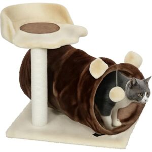 PawHut Indoor Cat Tower, 47cm Tree With Scratching Post, Bed, Tunnel, Toy Ball Dark Brown PawHut Indoor Cat Tower, 47cm Tree With Scratching Post, Bed, Tunnel, Toy Ball Dark Brown