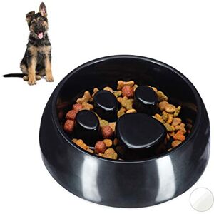 Relaxdays Foraging Feeding Bowl for Slow Eating, Cats & Dogs, Bloat Stop Dish, Dishwasher-Safe, Black Relaxdays Foraging Feeding Bowl for Slow Eating, Cats & Dogs, Bloat Stop Dish, Dishwasher-Safe, Black