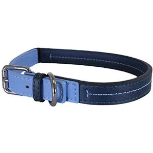 Rosewood Baby blue & navy leather dog collar 18-22", L Rosewood Baby blue & navy leather dog collar 18-22", L