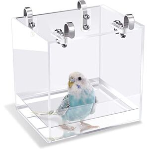 GURECOD Hanging Bird Bath Cube Bird Bathtub Bath Shower Box Bowl Cage Accessory for Little Bird Canary Budgerigar Parrots Crested Myna Cockatiel Lovebird Parakeet Bath (6.3 x 6.3 x 6.3 inch) GURECOD Hanging Bird Bath Cube Bird Bathtub Bath Shower Box Bowl Cage Accessory for Little Bird Canary Budgerigar Parrots Crested Myna Cockatiel Lovebird Parakeet Bath (6.3 x 6.3 x 6.3 inch)