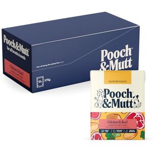 Pooch & Mutt Chicken & Beef, Complete Wet Dog Food Grain Free, Dry Dog Food Topper, 12x375g (packaging may vary) Pooch & Mutt Chicken & Beef, Complete Wet Dog Food Grain Free, Dry Dog Food Topper, 12x375g (packaging may vary)