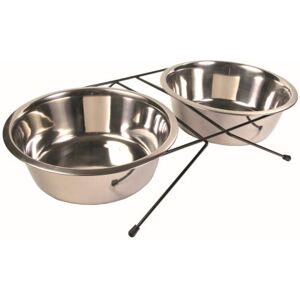 Trixie Eat on Feet Two Stainless Steel Bowl Set for Dog, 2.8 Litre Trixie Eat on Feet Two Stainless Steel Bowl Set for Dog, 2.8 Litre