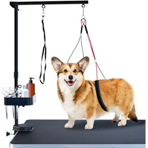 SHELANDY Foldable Pet Grooming arm with clamp for Large and Small Dogs 35 inch Height Adjustable and Free Two No Sit Haunch Holder by Gravitis Pet Supplies (Black) SHELANDY Foldable Pet Grooming arm with clamp for Large and Small Dogs 35 inch Height Adjustable and Free Two No Sit Haunch Holder by Gravitis Pet Supplies (Black)
