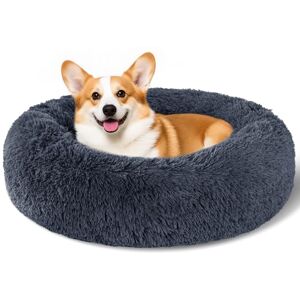 kimpets Dog Calming Beds for Small Medium Large Dogs Round Donut Washable Puppy Dog Bed, Anti-Slip Faux Fur Fluffy Donut Cuddle Anxiety Cat Pet Bed(28" Dark Grey) kimpets Dog Calming Beds for Small Medium Large Dogs Round Donut Washable Puppy Dog Bed, Anti-Slip Faux Fur Fluffy Donut Cuddle Anxiety Cat Pet Bed(28" Dark Grey)