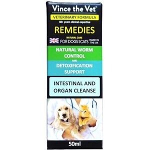 Vince the Vet Natural Worm Control & Detox Support Drops for Dogs & Cats (50ml), Human Grade Veterinary Formulated Blend of Botanical Extracts, Help Body Remain Free of Parasites & Toxic Substances Vince the Vet Natural Worm Control & Detox Support Drops for Dogs & Cats (50ml), Human Grade Veterinary Formulated Blend of Botanical Extracts, Help Body Remain Free of Parasites & Toxic Substances