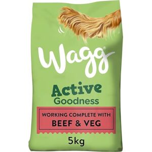 Wagg Active Goodness Complete Dry Adult Dog Food Beef & Veg 5kg (Pack of 3) For All Active Working Dog Breeds Wagg Active Goodness Complete Dry Adult Dog Food Beef & Veg 5kg (Pack of 3) For All Active Working Dog Breeds