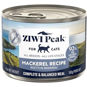 ZIWI Peak Grain Free Cat Food Tins All Natural High Protein Pate New Zealand Mackerel Recipe 12 x 185g Multipack ZIWI Peak Grain Free Cat Food Tins All Natural High Protein Pate New Zealand Mackerel Recipe 12 x 185g Multipack
