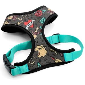 MORSO ® Breathable Air Mesh Harness for Small Medium Dogs, Grey and Light Blue Tiffany, Large MORSO ® Breathable Air Mesh Harness for Small Medium Dogs, Grey and Light Blue Tiffany, Large