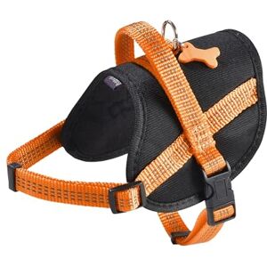 Bobby Easy Safe Dog Harness with Tag Size XS Reflective Nylon with Coat Cover, Adjustable Buckle Closure, Orange, Chest Size 31-43 cm Bobby Easy Safe Dog Harness with Tag Size XS Reflective Nylon with Coat Cover, Adjustable Buckle Closure, Orange, Chest Size 31-43 cm