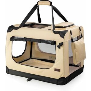 lionto Dog transport box foldable for travel & car, 82x58x58 cm, sturdy transport box with carrying handles & blanket for cats & dogs up to 18 kg, sturdy fabric dog box for small & large, beige lionto Dog transport box foldable for travel & car, 82x58x58 cm, sturdy transport box with carrying handles & blanket for cats & dogs up to 18 kg, sturdy fabric dog box for small & large, beige