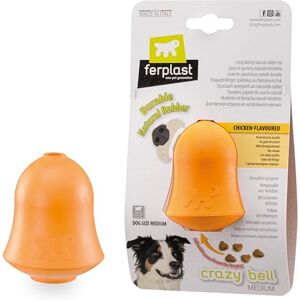 Ferplast CRAZY BELL Dog Toy Refillable Dispenser for Extended Training Chicken Flavored for Chewing Irregular Bouncing Ultra Durable Natural Rubber for Medium Dogs, Size M Ferplast CRAZY BELL Dog Toy Refillable Dispenser for Extended Training Chicken Flavored for Chewing Irregular Bouncing Ultra Durable Natural Rubber for Medium Dogs, Size M