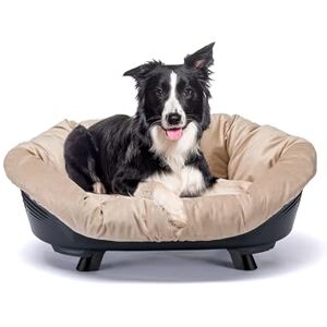 Ferplast Dog and Cat Bed, Washable Raised Bed for Medium Dogs, Breathable and Non-Slip, 85 x 62 x H 33 cm, Black Ferplast Dog and Cat Bed, Washable Raised Bed for Medium Dogs, Breathable and Non-Slip, 85 x 62 x H 33 cm, Black