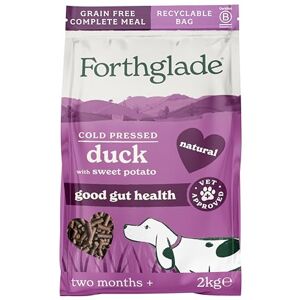 Forthglade Dry Dog Food, Cold Pressed (2kg), Hypoallergenic and Grain Free Dog Food, Duck & Vegetables, Natural Senior, Adult and Puppy Meal, Vet Approved For Good Gut Health Forthglade Dry Dog Food, Cold Pressed (2kg), Hypoallergenic and Grain Free Dog Food, Duck & Vegetables, Natural Senior, Adult and Puppy Meal, Vet Approved For Good Gut Health