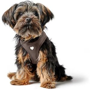 HUNTER Love Dog Harness, Colour: Brown, Soft Cowhide Leather, Breathable Mesh Padding, Heart Hand Stitched High Comfort, Made in Germany, Size: XS HUNTER Love Dog Harness, Colour: Brown, Soft Cowhide Leather, Breathable Mesh Padding, Heart Hand Stitched High Comfort, Made in Germany, Size: XS