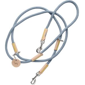 HUNTER Malia Adjustable Dog Lead Colour: Dove Blue/Natural, Smooth Rope and Robust Leather, Adjustable to 3 Positions, Lightweight, Durable, Modern Look, Made in Germany, Size: 8/200 HUNTER Malia Adjustable Dog Lead Colour: Dove Blue/Natural, Smooth Rope and Robust Leather, Adjustable to 3 Positions, Lightweight, Durable, Modern Look, Made in Germany, Size: 8/200