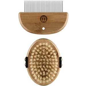 Mikki Bamboo Puppy & Kitten Gentle Grooming Kit, Including Bristle Palm Brush and Comb for Use with Dog, Cat, Puppy, Handmade from Natural Sustainable Bamboo brown Mikki Bamboo Puppy & Kitten Gentle Grooming Kit, Including Bristle Palm Brush and Comb for Use with Dog, Cat, Puppy, Handmade from Natural Sustainable Bamboo brown