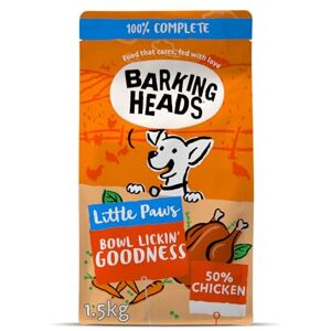 Barking Heads Complete Dry Dog Food 1.5kg- Adult Little Paws (Small Breed) Bowl Lickin' Goodness Chicken Natural Everyday Immunity & Vitality Vet Approved Barking Heads Complete Dry Dog Food 1.5kg- Adult Little Paws (Small Breed) Bowl Lickin' Goodness Chicken Natural Everyday Immunity & Vitality Vet Approved