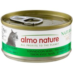 almo nature HFC Natural Wet Cat Food for Adult Cats Tuna with Sweet Corn Human Grade, Gluten Free, Monoprotein 70g, Pack of 24 almo nature HFC Natural Wet Cat Food for Adult Cats Tuna with Sweet Corn Human Grade, Gluten Free, Monoprotein 70g, Pack of 24