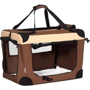 PawHut 60cm Foldable Pet Carrier Bag Soft Travel Dog Crate, Portable Cat Carrier w/ Cushion, for Cats and Miniature Dogs Brown PawHut 60cm Foldable Pet Carrier Bag Soft Travel Dog Crate, Portable Cat Carrier w/ Cushion, for Cats and Miniature Dogs Brown