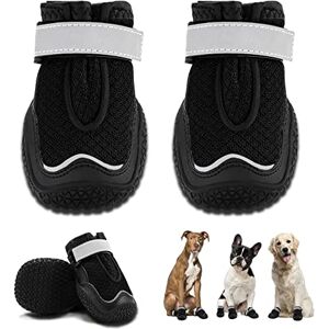 Hcpet Dog Boots for Large Dogs, Dog Shoes for Hot Pavement Winter Snow, Paw Protector Dog Booties Designed for Comfort and Breathability, Outdoor Booties for Small Medium Dogs for Hiking Black Size 3 Hcpet Dog Boots for Large Dogs, Dog Shoes for Hot Pavement Winter Snow, Paw Protector Dog Booties Designed for Comfort and Breathability, Outdoor Booties for Small Medium Dogs for Hiking Black Size 3