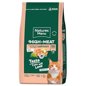 Natures Menu High in Meat No Grain Dry Food for Adult Cats with Norwegian Salmon 1,25kg Natures Menu High in Meat No Grain Dry Food for Adult Cats with Norwegian Salmon 1,25kg