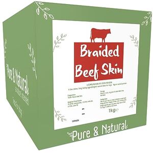 Pure & Natural Braided Beef Skin Chews for Dogs Hypoallergenic & Long Lasting Dog Chews, Beef Strips and Chew Sticks for Dogs 1kg Bulk Box Pure & Natural Braided Beef Skin Chews for Dogs Hypoallergenic & Long Lasting Dog Chews, Beef Strips and Chew Sticks for Dogs 1kg Bulk Box
