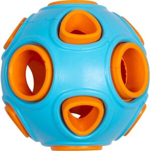 JACK AND VANILLA , Rubber Toys Non Toxic Snack Ball for Animals, Attractive Design, Stimulates Play and Interaction, Ø7.5 cm, Light Blue/Orange, Model JACK AND VANILLA , Rubber Toys Non Toxic Snack Ball for Animals, Attractive Design, Stimulates Play and Interaction, Ø7.5 cm, Light Blue/Orange, Model