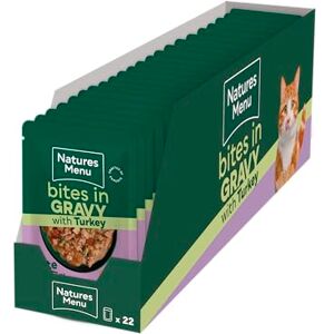 Natures Menu Bites in Gravy Wet Cat Food in Pouches with Turkey 22 x 85g Natures Menu Bites in Gravy Wet Cat Food in Pouches with Turkey 22 x 85g