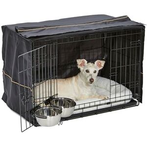 MidWest Homes for Pets Newly Enhanced Double Door iCrate 76.2cm (30-Inch) Long Dog Crate Kit, Includes Dog Crate, Pet Bed, 2 Bowls & Crate Cover, Divider Panel, Patented Features, Black, 1530DD-KIT MidWest Homes for Pets Newly Enhanced Double Door iCrate 76.2cm (30-Inch) Long Dog Crate Kit, Includes Dog Crate, Pet Bed, 2 Bowls & Crate Cover, Divider Panel, Patented Features, Black, 1530DD-KIT