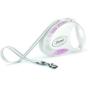 Flexi Glam Composition Retractable Tape Lead with Swarovski Crystals Medium 5m for Dogs up to 25kg White Flexi Glam Composition Retractable Tape Lead with Swarovski Crystals Medium 5m for Dogs up to 25kg White