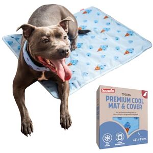 Rosewood Premium Cool Mat and Cover for Dogs Blueberry Ice Cream Print, Claw Resistant Cover, Water-Resistant Base and Cooling Top, Cooling Hot Weather Relief, 53 x 68cm Rosewood Premium Cool Mat and Cover for Dogs Blueberry Ice Cream Print, Claw Resistant Cover, Water-Resistant Base and Cooling Top, Cooling Hot Weather Relief, 53 x 68cm
