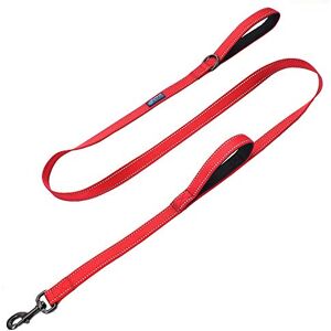 Max and Neo Double Handle Traffic Dog Leash Reflective We Donate a Leash to a Dog Rescue for Every Leash Sold (RED, 6 FT) Max and Neo Double Handle Traffic Dog Leash Reflective We Donate a Leash to a Dog Rescue for Every Leash Sold (RED, 6 FT)