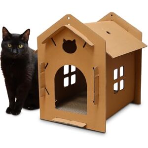 Croci Cardboard scratching post for cats, closed box with reversible 2-layer scratching post, scratching post for adult cats, house style, 42x35x50 cm Croci Cardboard scratching post for cats, closed box with reversible 2-layer scratching post, scratching post for adult cats, house style, 42x35x50 cm