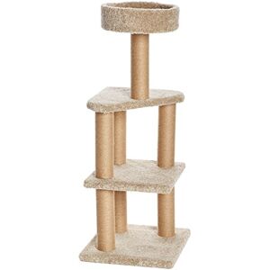 Amazon Basics Cat Tree Tower with Scratching Posts for Home Indoor Use, Beige, Large (45L x 45W x 117H cm) Amazon Basics Cat Tree Tower with Scratching Posts for Home Indoor Use, Beige, Large (45L x 45W x 117H cm)
