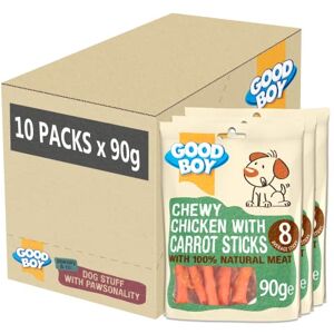 Good Boy Chewy Chicken With Carrot Sticks Dog Treats Made With 100% Natural Chicken Breast Meat 10x90 grams Rawhide Free Dog Treats Good Boy Chewy Chicken With Carrot Sticks Dog Treats Made With 100% Natural Chicken Breast Meat 10x90 grams Rawhide Free Dog Treats