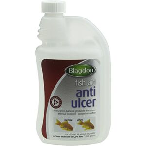 Blagdon Anti-Ulcer Treatment for Pond Fish, Effective, Unique Formulation, Treats Ulcers, Bacterial Gill Disease & Dropsy, 500 ml Blagdon Anti-Ulcer Treatment for Pond Fish, Effective, Unique Formulation, Treats Ulcers, Bacterial Gill Disease & Dropsy, 500 ml