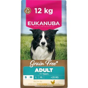 Eukanuba Grain Free Fresh Chicken Complete Dry Dog Food For Adult Small & Medium Breed Dogs 12KG Eukanuba Grain Free Fresh Chicken Complete Dry Dog Food For Adult Small & Medium Breed Dogs 12KG