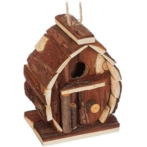 Relaxdays Decorative Bird House, Fir Wood, HxWxD: 14.5 x 10.5 x 7.5 cm, Garden Ornament, Hanging Nest Box, Natural Relaxdays Decorative Bird House, Fir Wood, HxWxD: 14.5 x 10.5 x 7.5 cm, Garden Ornament, Hanging Nest Box, Natural