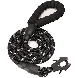 GEIT 2/4/5/6FT Dog Leash, Heavy Duty Rope Leashes, Reflective Nylon Pet Lead with Aluminum Quick Release/Locking Tactical Frog Clip for Small Medium and Large Dogs, Black, 1/2 inch GEIT 2/4/5/6FT Dog Leash, Heavy Duty Rope Leashes, Reflective Nylon Pet Lead with Aluminum Quick Release/Locking Tactical Frog Clip for Small Medium and Large Dogs, Black, 1/2 inch