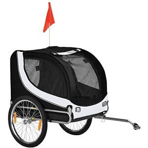 PawHut Steel Dog Bike Trailer Pet Cart Carrier for Bicycle Kit Water Resistant Travel White and Black PawHut Steel Dog Bike Trailer Pet Cart Carrier for Bicycle Kit Water Resistant Travel White and Black