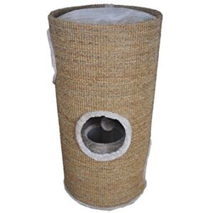 Dehner Tassilo Cat Scratching Barrel and Tower, 2 Levels, 3 Entrances, 36 x 70 cm, Sisal Plush Dehner Tassilo Cat Scratching Barrel and Tower, 2 Levels, 3 Entrances, 36 x 70 cm, Sisal Plush