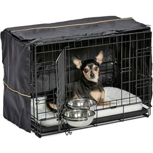 MidWest Homes for Pets Newly Enhanced Double Door iCrate 58.4cm (22-Inch) Long Dog Crate Kit, Includes Dog Crate, Pet Bed, 2 Bowls & Crate Cover, Divider Panel, Patented Features, Black, 1522DD-KIT MidWest Homes for Pets Newly Enhanced Double Door iCrate 58.4cm (22-Inch) Long Dog Crate Kit, Includes Dog Crate, Pet Bed, 2 Bowls & Crate Cover, Divider Panel, Patented Features, Black, 1522DD-KIT