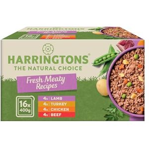 HARRINGTONS Complete Wet Tray Grain Free Hypoallergenic Adult Dog Food Meaty Bumper Pack 16x400g Chicken, Lamb, Beef & Turkey Made with All Natural Ingredients (Package may vary) HARRINGTONS Complete Wet Tray Grain Free Hypoallergenic Adult Dog Food Meaty Bumper Pack 16x400g Chicken, Lamb, Beef & Turkey Made with All Natural Ingredients (Package may vary)
