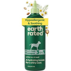 Earth Rated 3-in-1 Soothing Dog Shampoo and Conditioner, Deodorizing Oatmeal Shampoos for Dogs and Puppies, Great for Smelly Pets, White Tea and Basil Scent, 473 ml Earth Rated 3-in-1 Soothing Dog Shampoo and Conditioner, Deodorizing Oatmeal Shampoos for Dogs and Puppies, Great for Smelly Pets, White Tea and Basil Scent, 473 ml