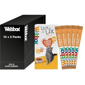 Webbox Lick-e-Lix Cat Treats, Chicken Kitten Friendly, Grain and Gluten Free, No Artificial Preservatives or Colours (10 x 5 Packs) Webbox Lick-e-Lix Cat Treats, Chicken Kitten Friendly, Grain and Gluten Free, No Artificial Preservatives or Colours (10 x 5 Packs)