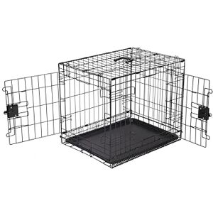 Amazon Basics Small Metal Dog Crate/Cage with Tray, Durable, Foldable and Adjustable Dog Cage with Double Door, Black, 61 cm L x 46 cm W x 51 cm H Amazon Basics Small Metal Dog Crate/Cage with Tray, Durable, Foldable and Adjustable Dog Cage with Double Door, Black, 61 cm L x 46 cm W x 51 cm H